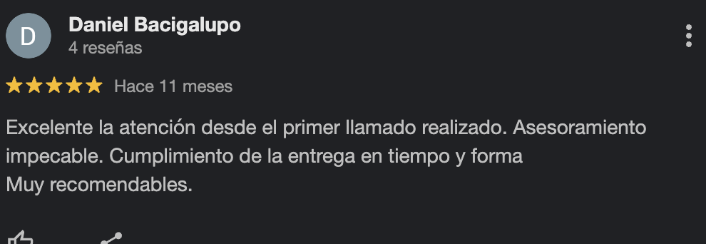 Reseña de cliente 2